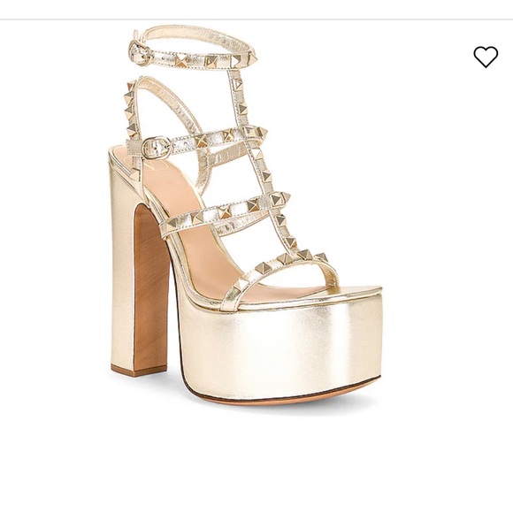 Valentino rockstud metallic platform heel, size 39.5. US size 8-8.5 - Picture 1 of 9